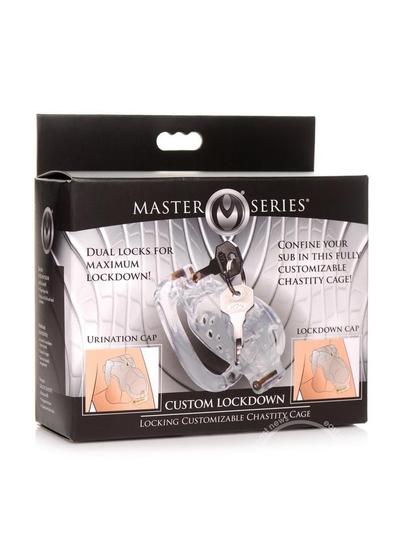 MASTER SERIES DOUBLE LOCKDOWN LOCKING CUSTOMIZABLE CHASTITY CAGE