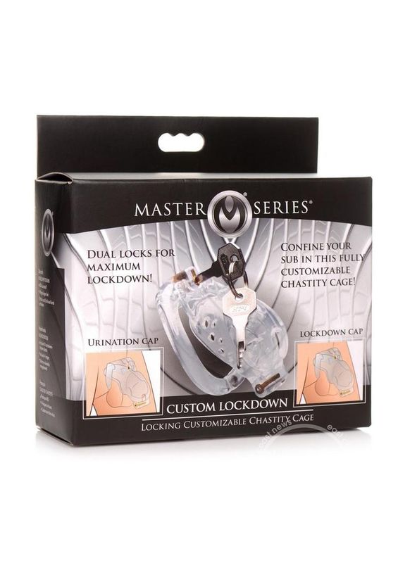 MASTER SERIES DOUBLE LOCKDOWN LOCKING CUSTOMIZABLE CHASTITY CAGE