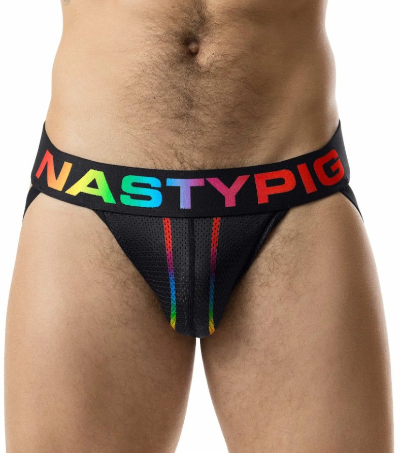 NASTY PIG PRIDE JOCK STRAP 3.0 BLACK, Size: SMALL