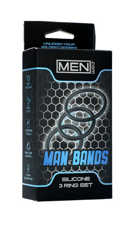 MEN.COM MAN BANDS 3PC SILICONE RING SET
