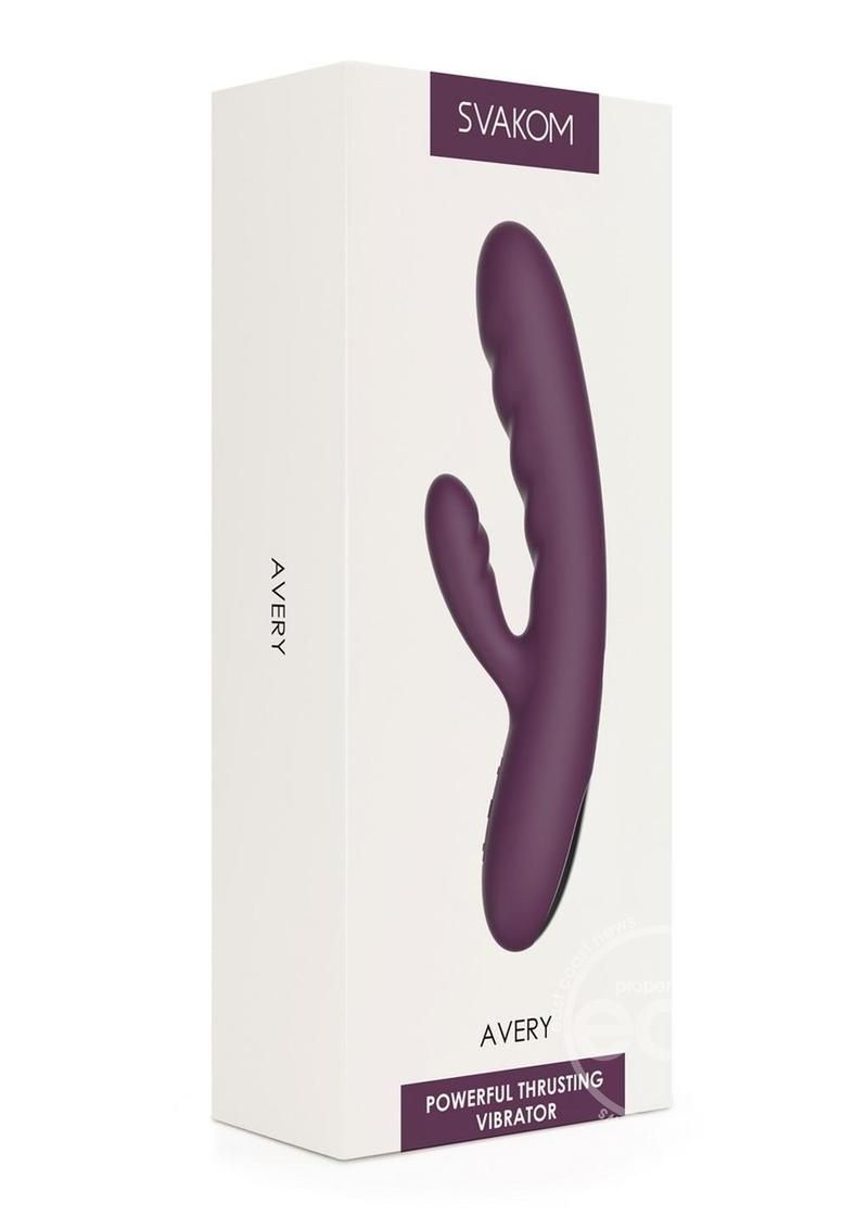 SVAKOM AVERY DUAL STIMULATING RECHARGEABLE VIBRATOR- PURPLE