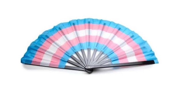 TRANS PRIDE STRIPES LARGE CLAP FAN