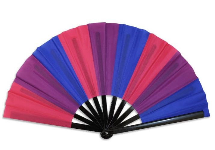 BISEXUAL VERTICAL STRIPES LARGE CLAP FAN