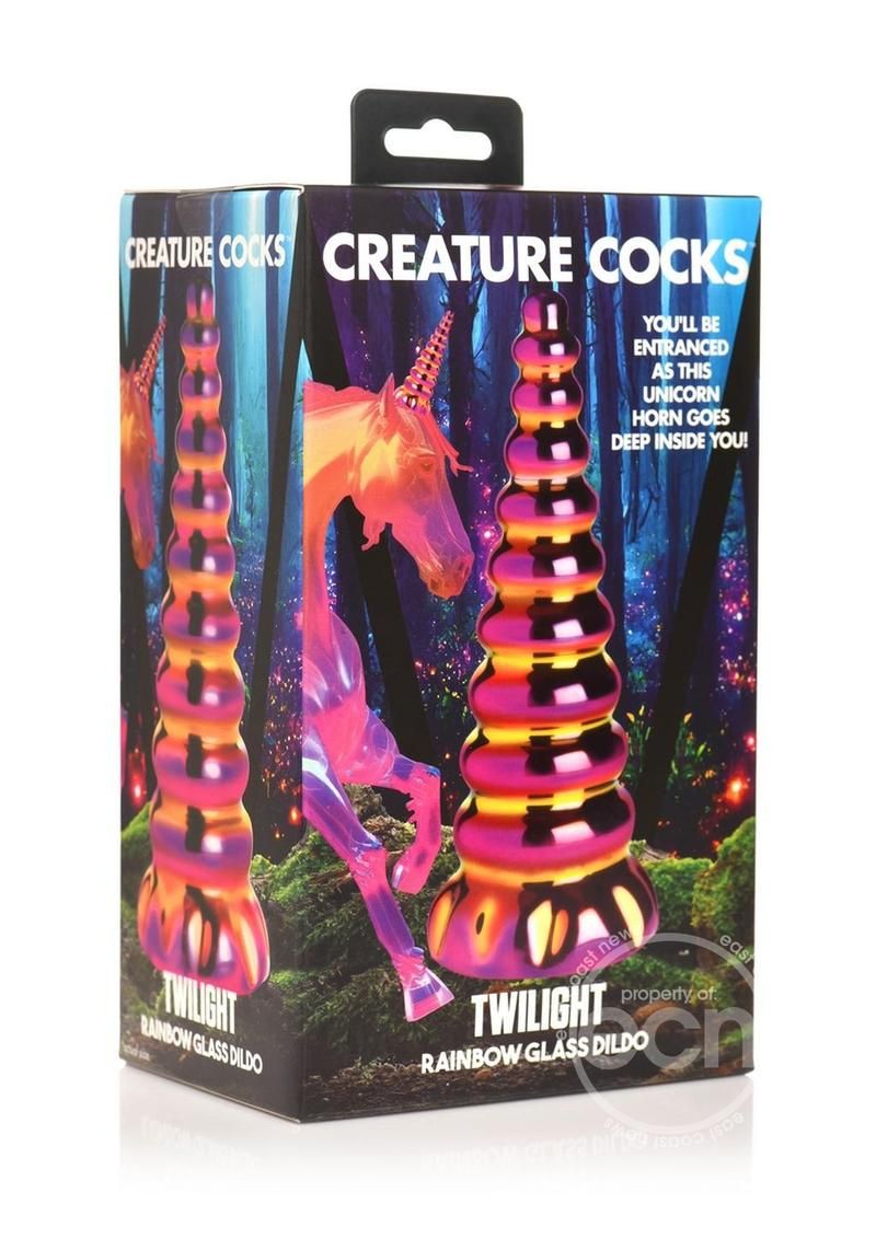 CREATURE COCKS TWILIGHT RAINBOW GLASS DILDO
