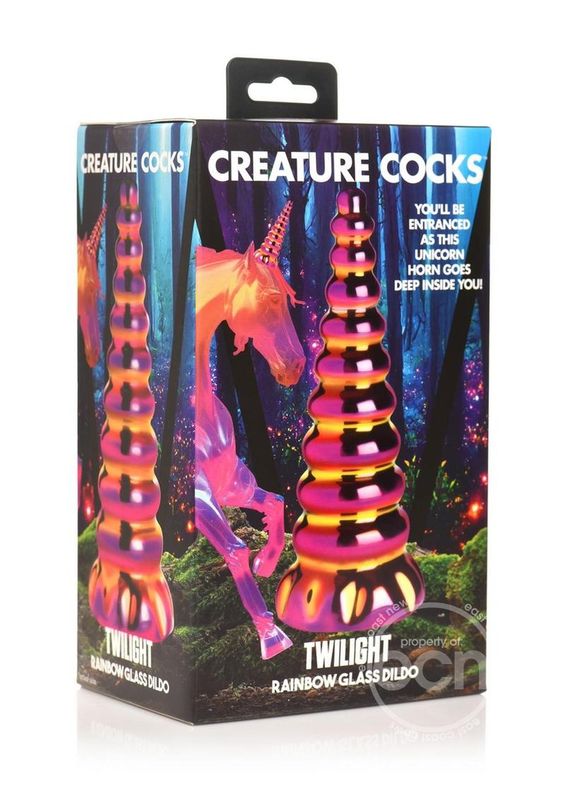 CREATURE COCKS TWILIGHT RAINBOW GLASS DILDO