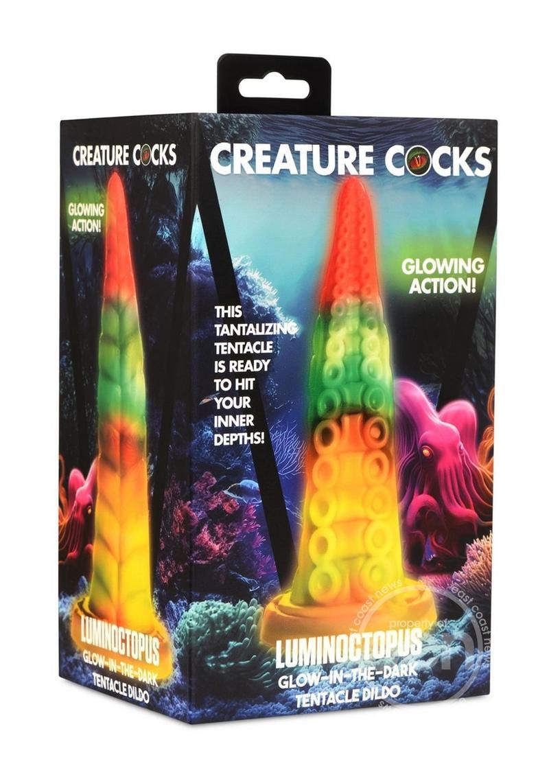 CREATURE COCKS LUMINOCTOPUS GLOW IN THE DARK TENTACLE SILICONE DILDO