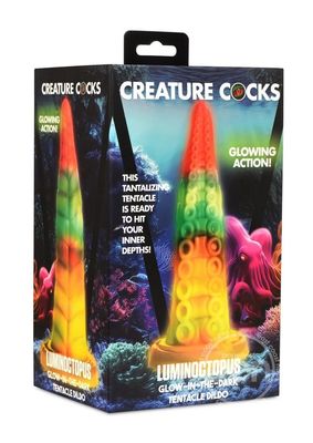CREATURE COCKS LUMINOCTOPUS GLOW IN THE DARK TENTACLE SILICONE DILDO