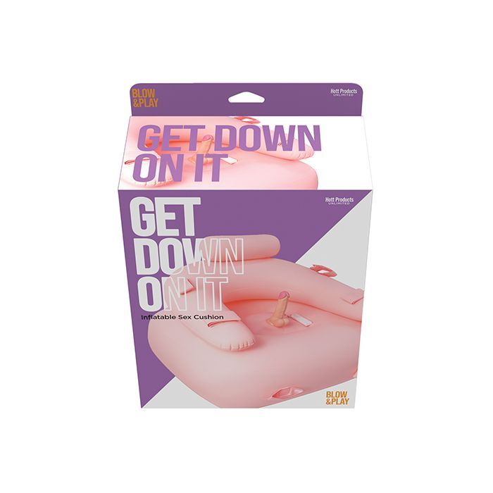 GET DOWN ON IT INFLATABLE CUSHION WITH REMOTE CONTROLLED DILDO & WRIST/LEG STRAPS