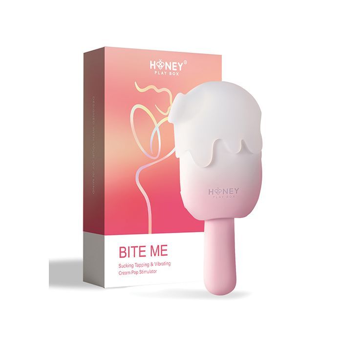 BITE ME SUCKING TAPPING & VIBRATING CREAM POP STIMULATOR