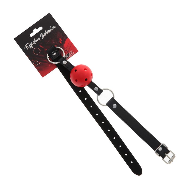 EFFECTIVE BEGINNERS BEHAVIOR BALL GAG RED PU WITH BREATHING HOLES