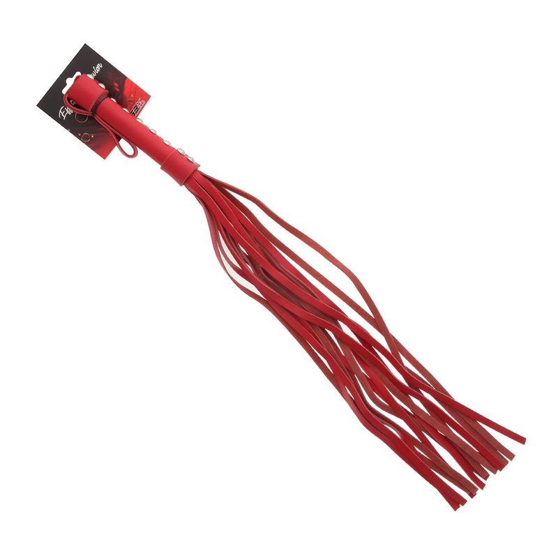 EFFECTIVE BEHAVIOR RED LEATHER FLOGGER 25inch