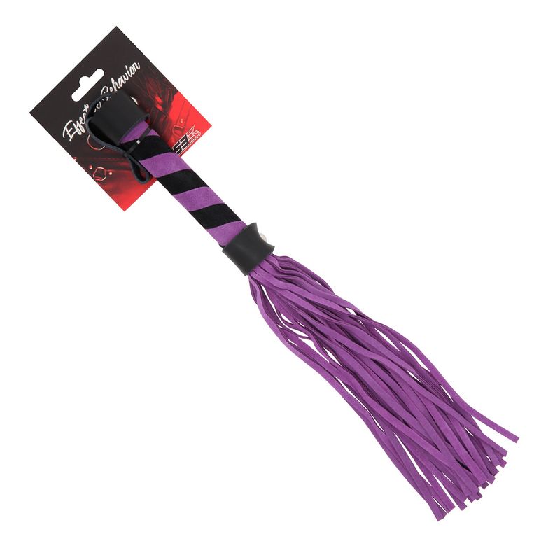 EFFECTIVE BEHAVIOR PURPLE  & BLACK LEATHER FLOGGER 15inch