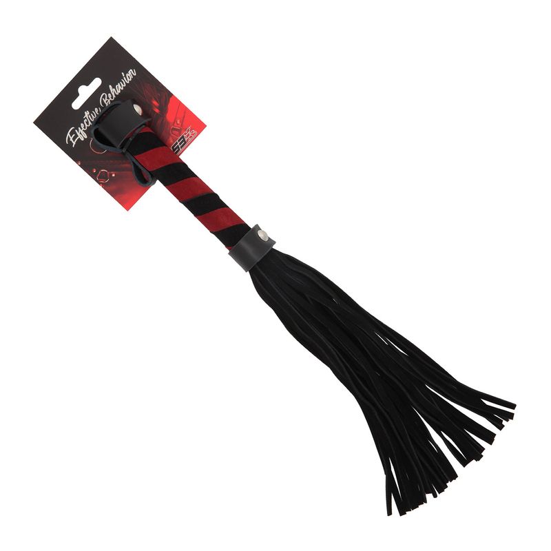 EFFECTIVE BEHAVIOR BLACK SUEDE LEATHER FLOGGER 16inch