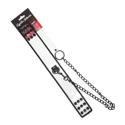 EFFECTIVE BEHAVIOR CLEAR PVC COLLAR WITH LEASH