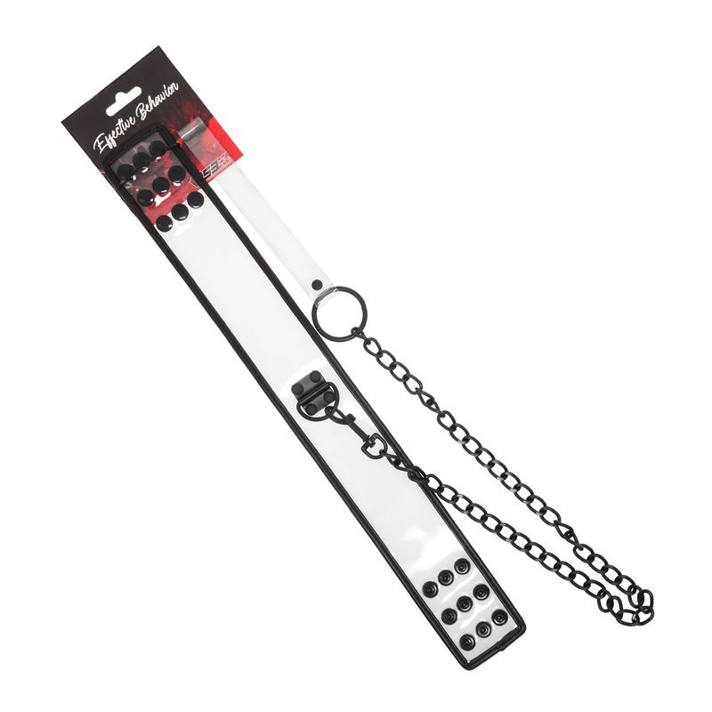 EFFECTIVE BEHAVIOR CLEAR PVC COLLAR WITH LEASH