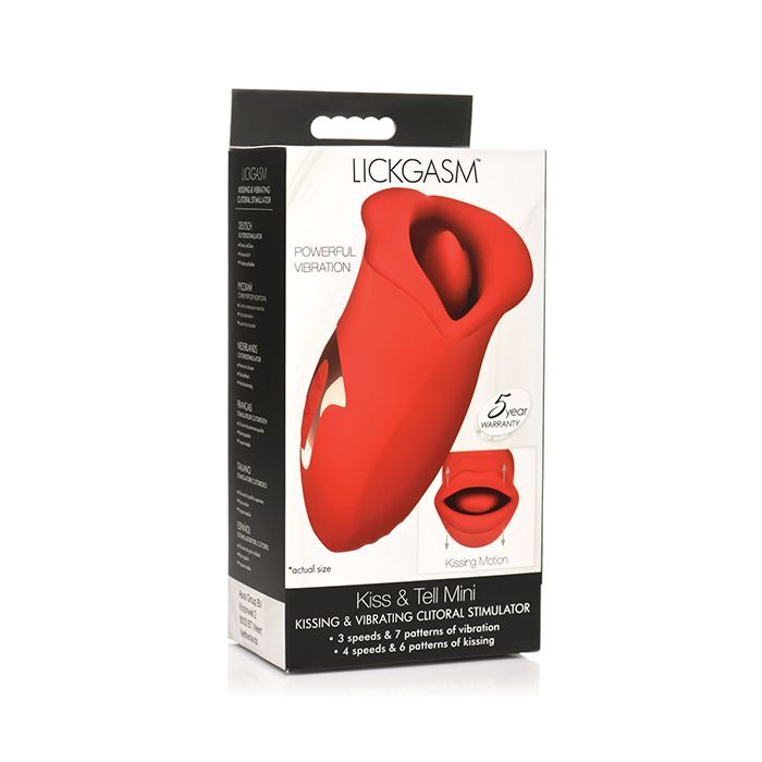 LICKGASM KISS + TELL SILICONE KISSING & VIBRATING CLITORAL STIMULATOR RED