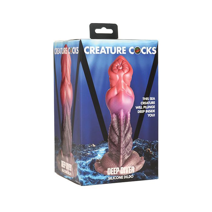 CREATURE COCKS DEEP DIVER SILICONE DILDO MULTI COLOR