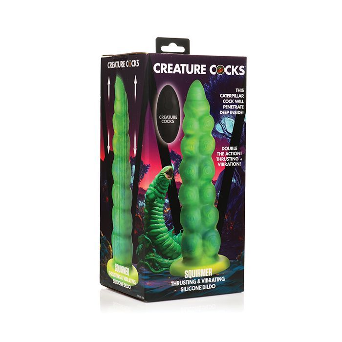 CREATURE COCKS SQUIRMER THRUSTING & VIBRATING DILDO WITH REMOTE CONTROL