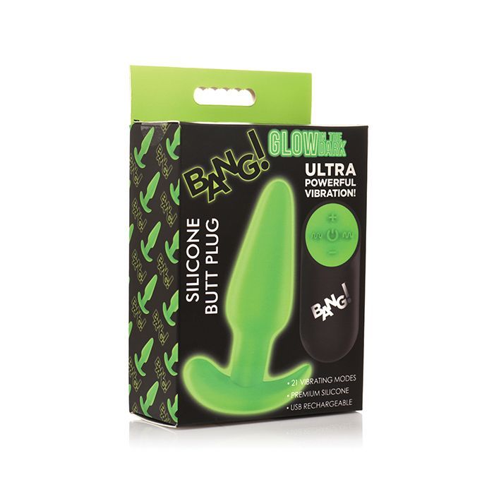 BANG! GLOW IN THE DARK 21X REMOTE CONTROLLED BUTT PLUG
