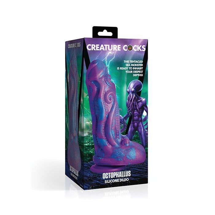 CREATURE COCKS OCTOPHALLUS SILICONE DILDO PURPLE & BLUE