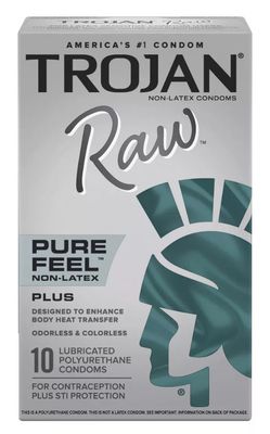 TROJAN RAW PURE FEEL 10CT (NON-LATEX)