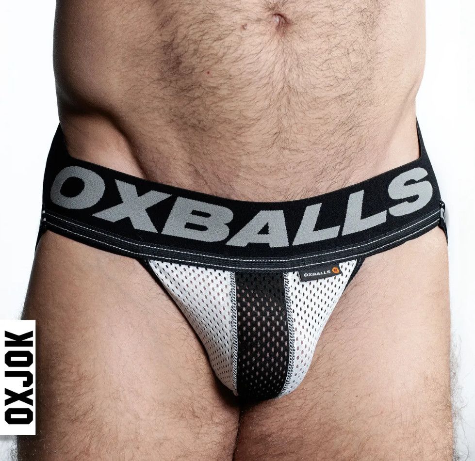 OXJOK AIRMESH SWAGGER JOCK ICE WHITE, Size: SMALL