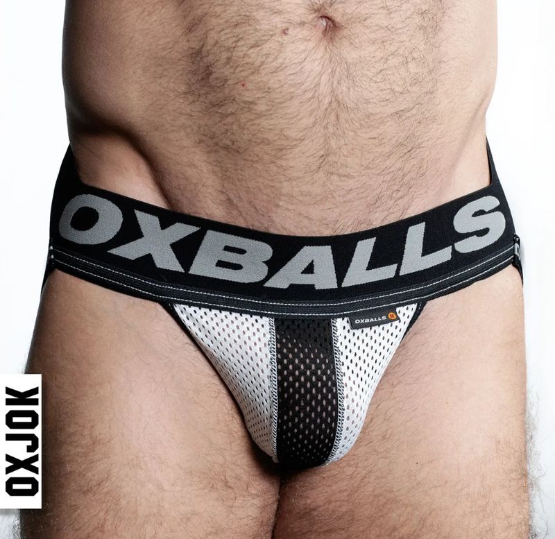 OXJOK AIRMESH SWAGGER JOCK ICE WHITE, Size: SMALL