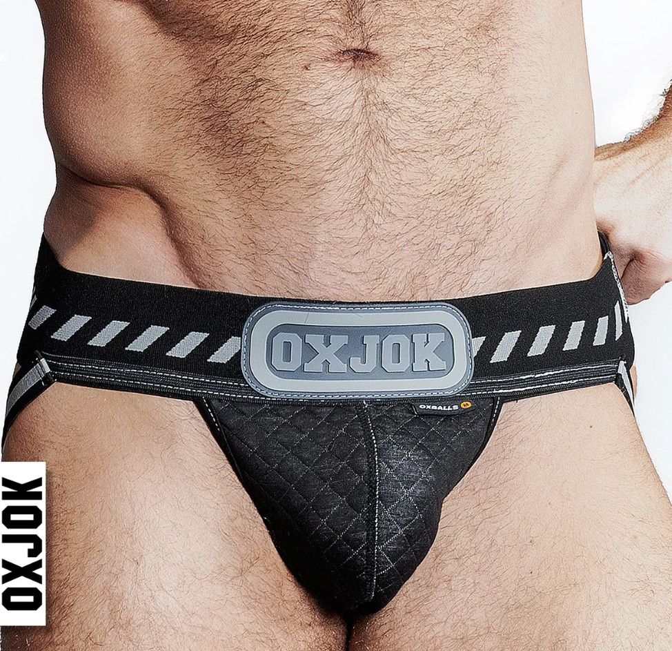 OXJOK PACKER CARGO QUILT SLIDER-STRAP JOCK BLACK PUFF, Size: SMALL