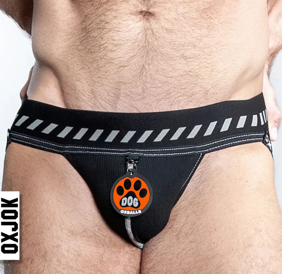 OXJOK DOG PACK PUP TAGGERS 7-TAG DOG JOCK BLACK & SILVER