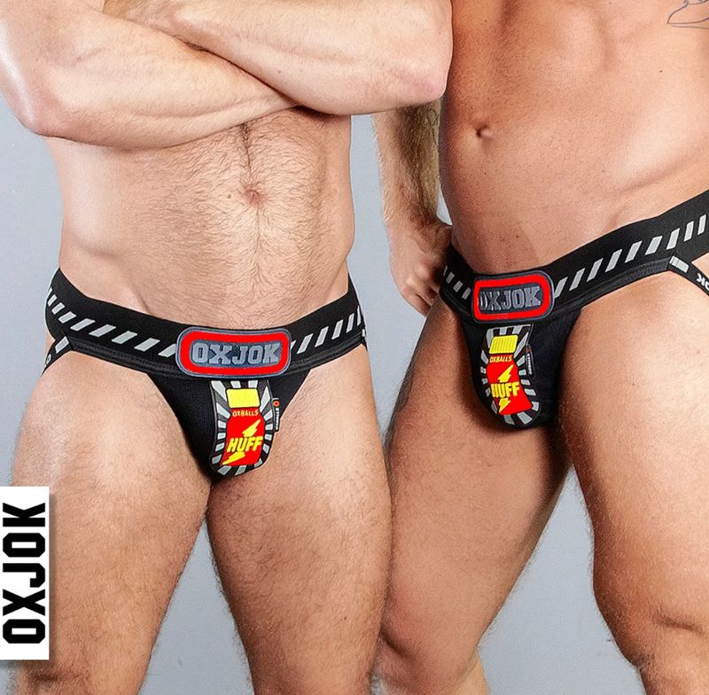 OXJOK POPPER JOCK 3D RUBBER HUFFER JOCK BLACK & RED