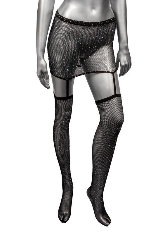 RADIANCE 1PC GARTER SKIRT THIGH HI BLACK