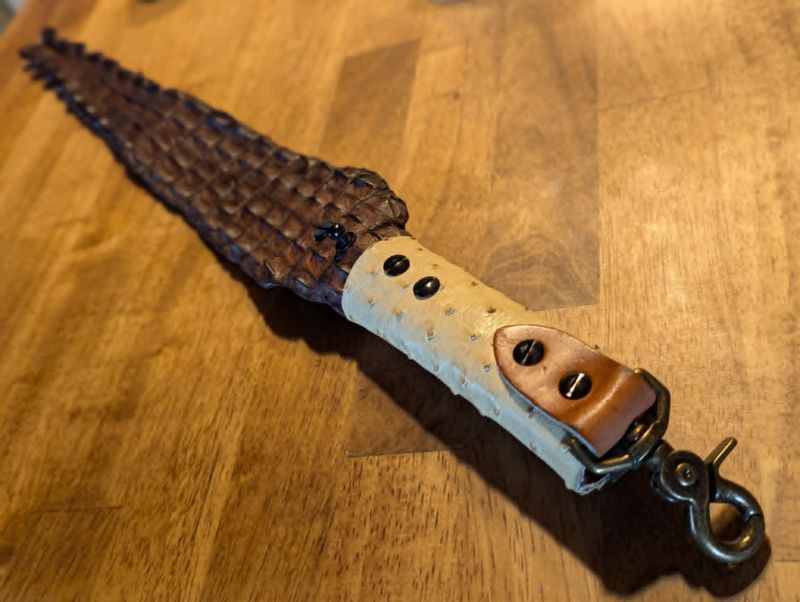 FETISH MAFIA CROC & CREAM OSTRICH SLAPPER