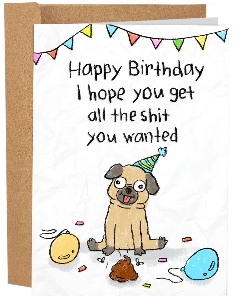 SLEAZY GREETINGS CARD ALL THE SHIT YOU WANTED BIRTHDAY
