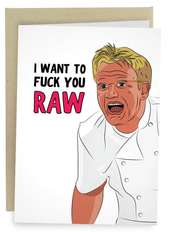 SLEAZY GREETINGS CARD FUCK YOU RAW