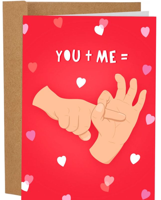 SLEAZY GREETINGS CARD YOU + ME =