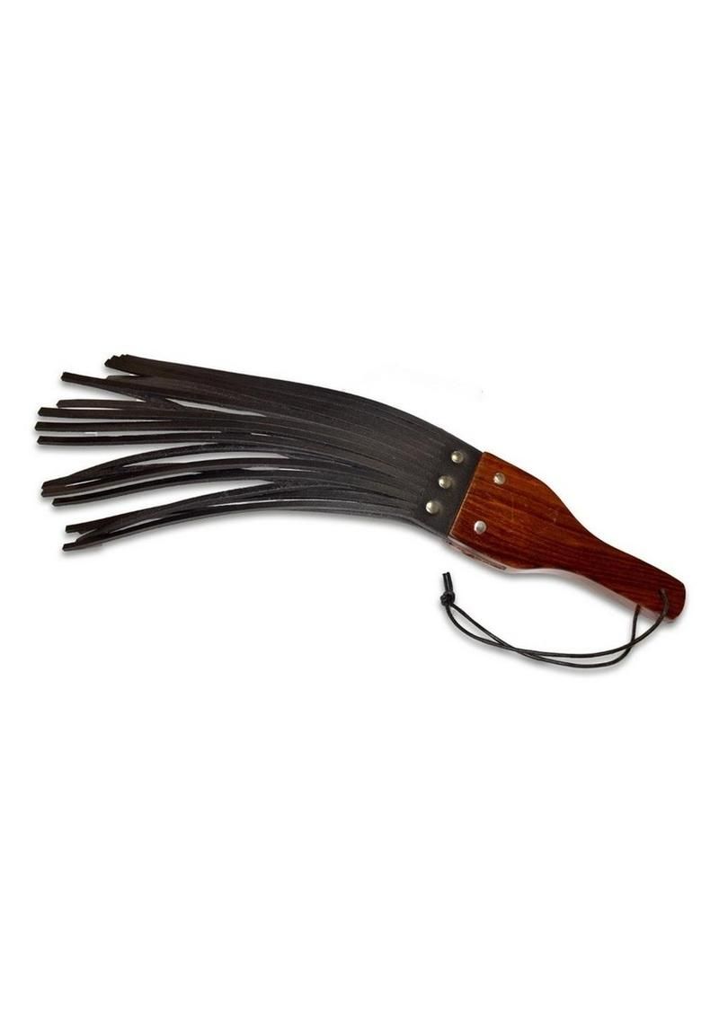 PRWOLER RED LEATHER & WOOD FRINGE PADDLE