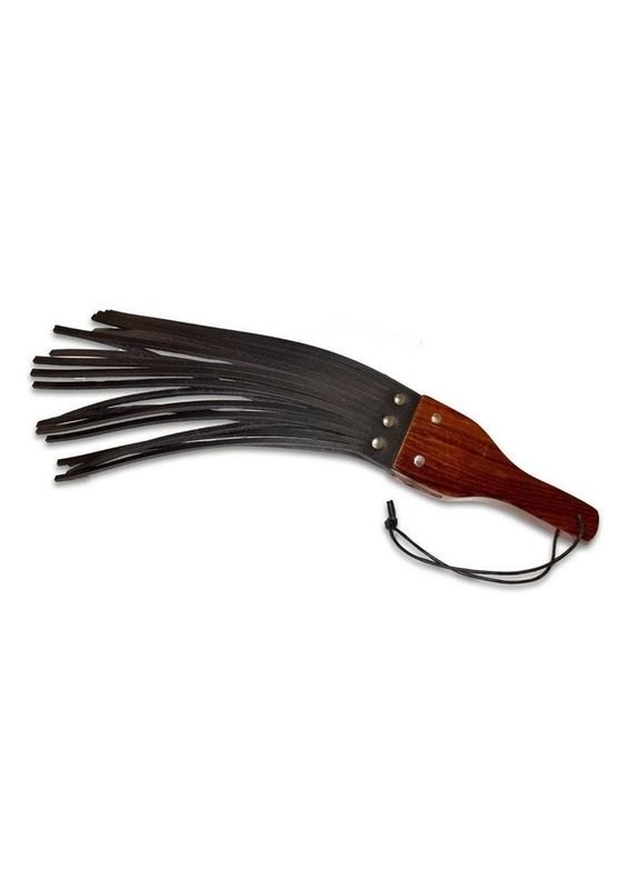 PRWOLER RED LEATHER & WOOD FRINGE PADDLE