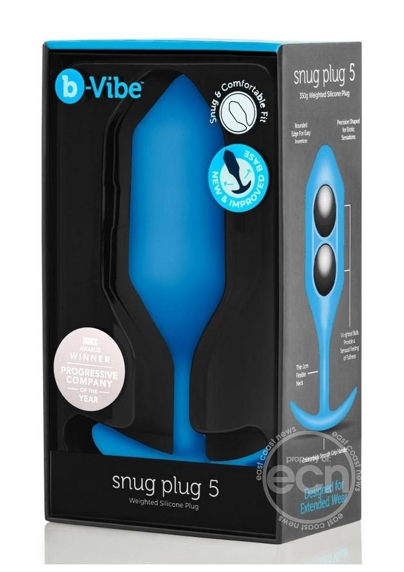 B-VIBE SNUG PLUG 5 WEIGHTED ANAL PLUG BLUE