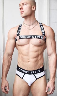 DOGGY STYLE LOGO HARNESS BLACK/WHITE
