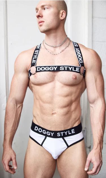 DOGGY STYLE LOGO HARNESS BLACK/WHITE