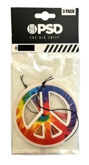 PSD THE BIG SNIFF TIE DYE PEACE SIGN AIR FRESHENER 3 PACK CHERRY SCENT