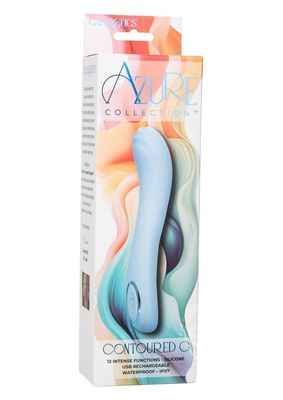 AZURE COLLECTION CONTURED G RECHARGEABLE SILICONE VIBRATOR BLUE