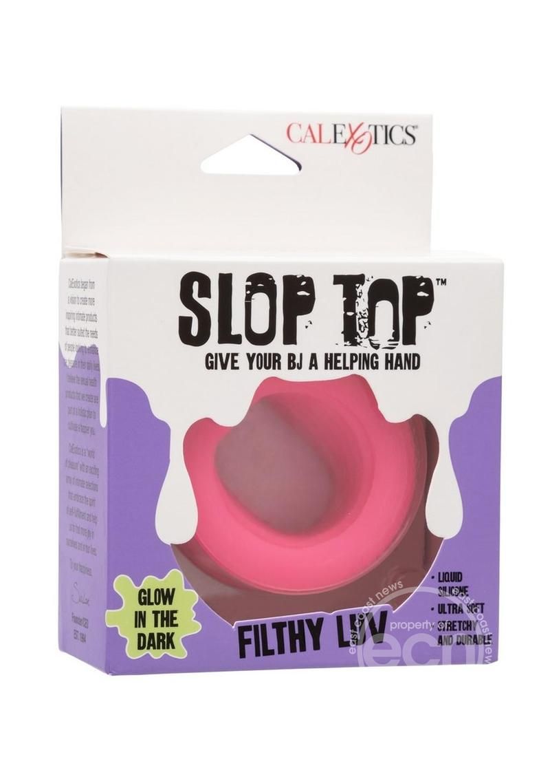 SLOP TOP FILTHY LUV SILICONE DUAL ENTRY STROKER GLOW-IN-THE-DARK PINK