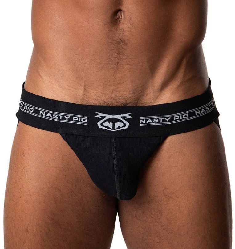 NASTY PIG CORE JOCK STRAP BLACK & GREY NASTY PIG CORE JOCK STRAP BLACK & GREY