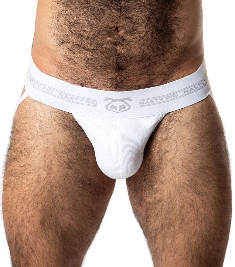 NASTY PIG CORE JOCK STRAP WHITE/GREY
