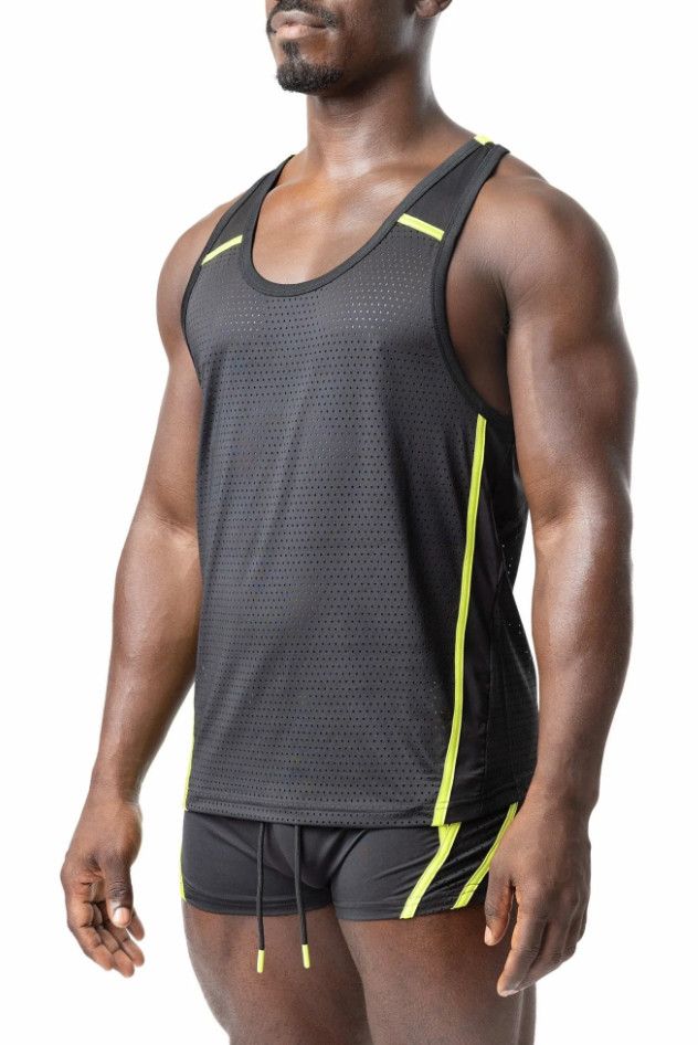 NASTY PIG VOLTAGE RACERBACK TANK TOP BLACK & ACID LIME, Size: SMALL