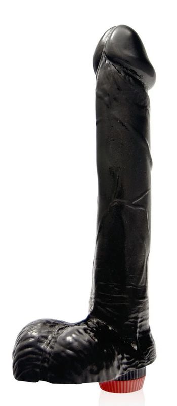 COCK & BALLS WITH VIBRATION 9" BLACK