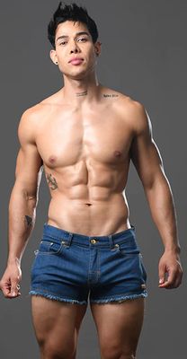 ANDREW CHRISTIAN QUEER CASTRO CAPSULE STRETCH EXPOSED SHORTS BLUE