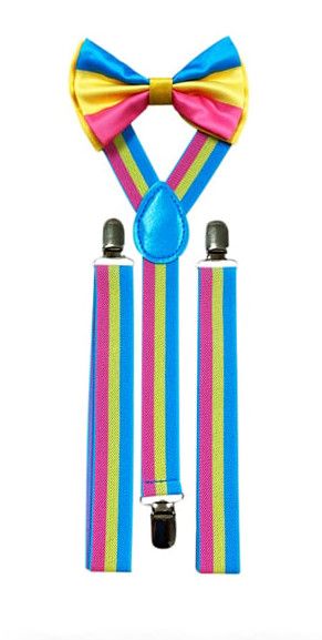PANSEXUAL PRIDE SUSPENDERS WITH BOWTIE