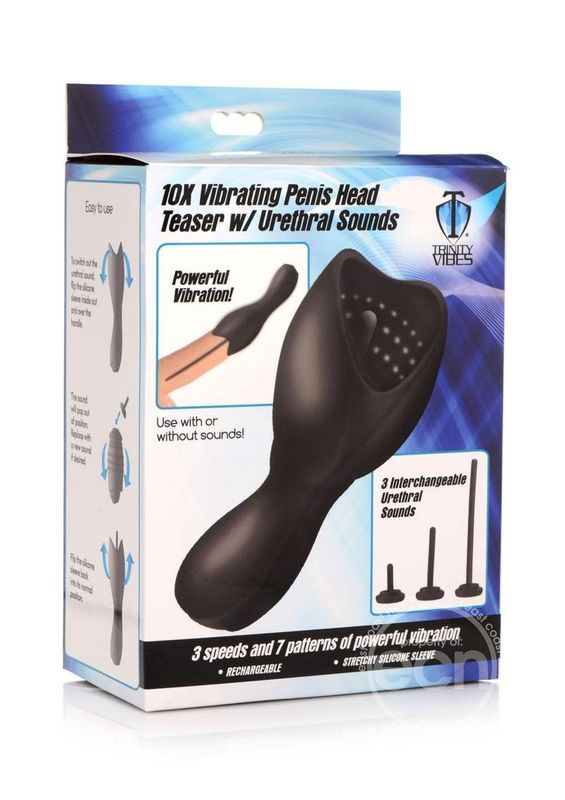 TRINITY MEN 10X VIBRATING PENIS HEAD TEASER WITH URETHRAL SOUNDS